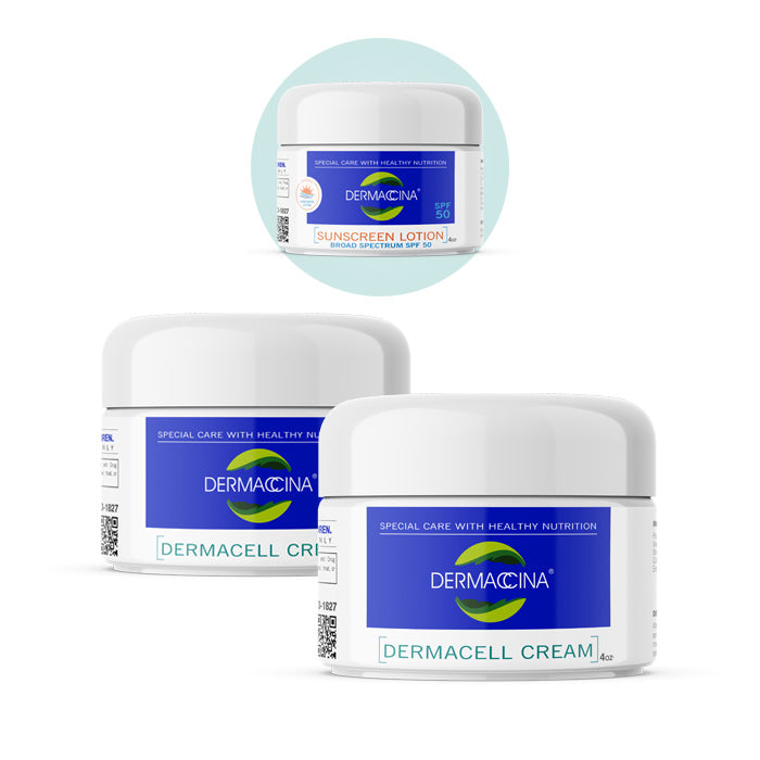 Combo Crema Células Madres Dermaccina Derrmacell y Protector Solar
