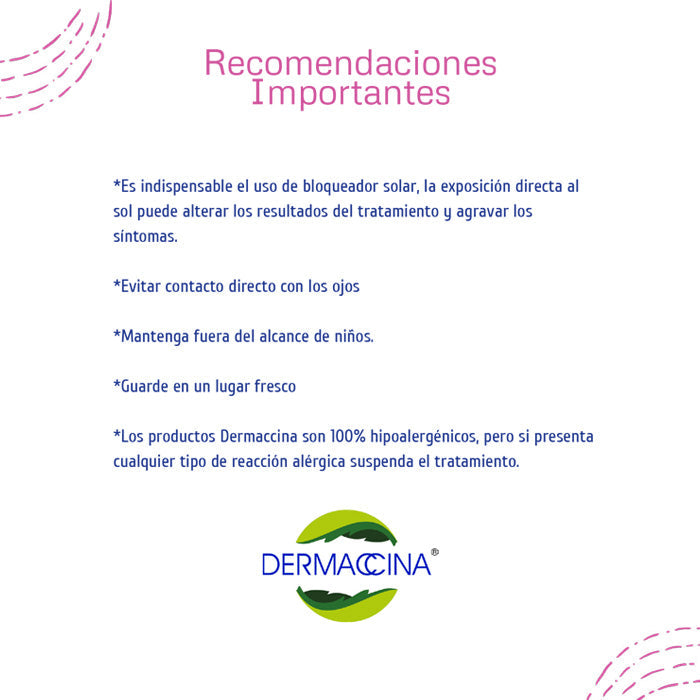Seguir las recomendaciones puede darte una mejor experiencia con el producto Dermaccina Vitiligo 33%Off